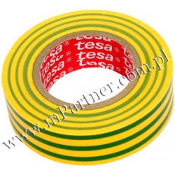 Taśma izolacyjna Tesa PCV 53988 19mm x 20m żółto-zielona w folii