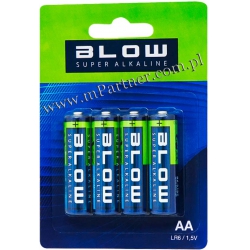 Baterie Alkaliczne BLOW Super Alkaline LR6  AA 1,5V blister 4szt