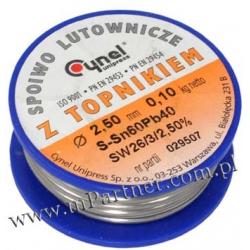 Cyna 2,5mm 0,10kg z topnikiem Cynel Sn60Pb40