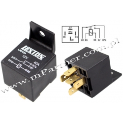 Przekaźnik samochodowy 12V 30/40A zwierno rozwierny z uchwytem