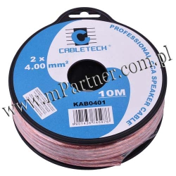 Przewód głośnikowy kabel CCA 2x4 mm 10m
